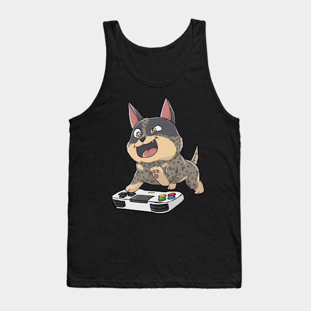 Blue Heeler Gamepad Gamer Kawaii Tank Top by KAWAIITEE